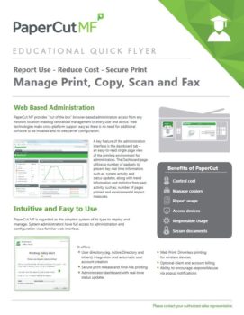 Papercut, Mf, Education Flyer, Zone-3 Business Solutions